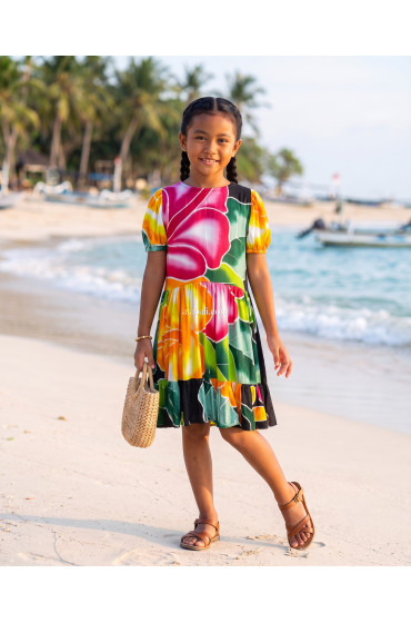 Hand Painted Rayon Kids Dress